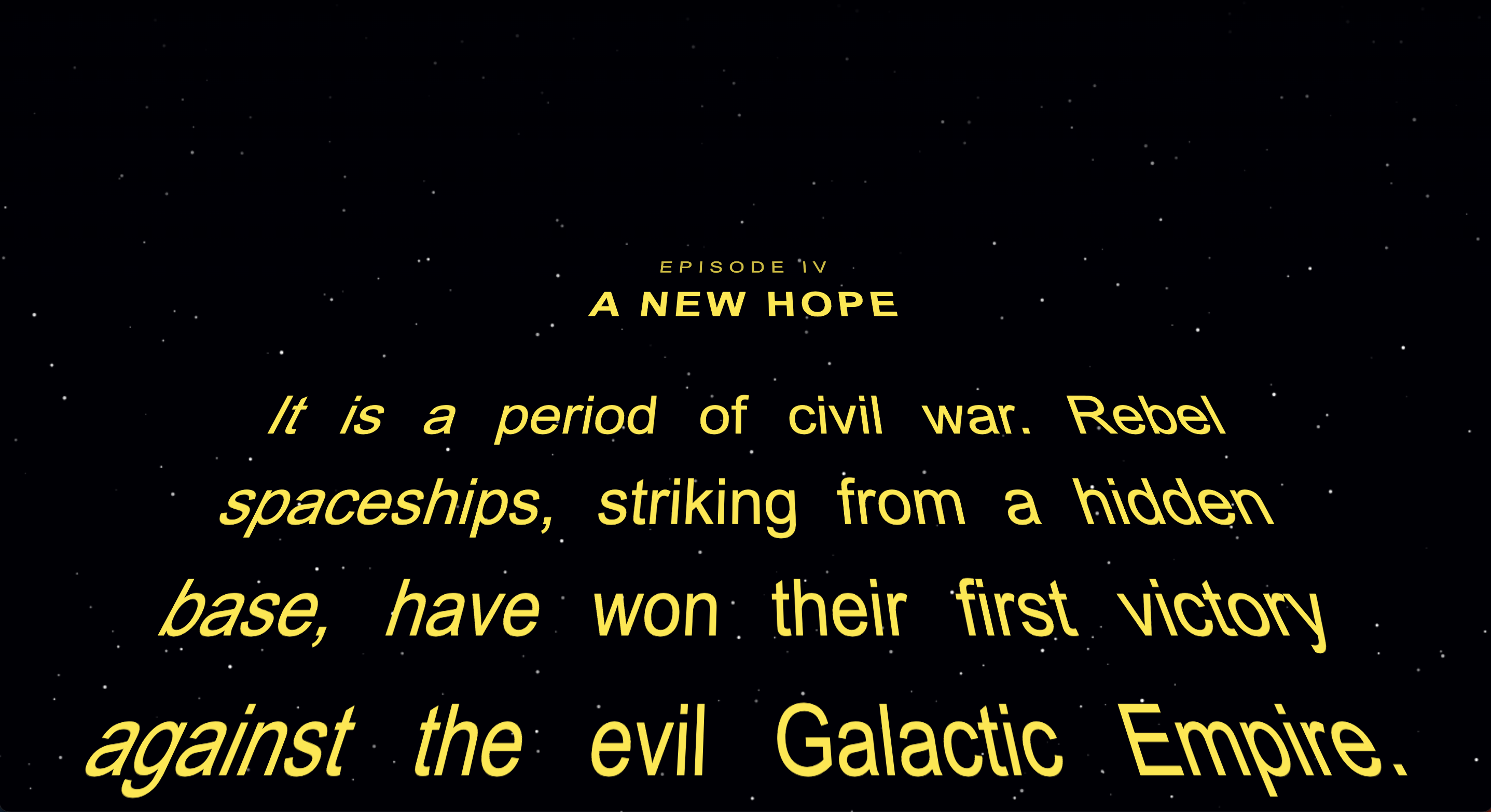 Star Wars intro titles image